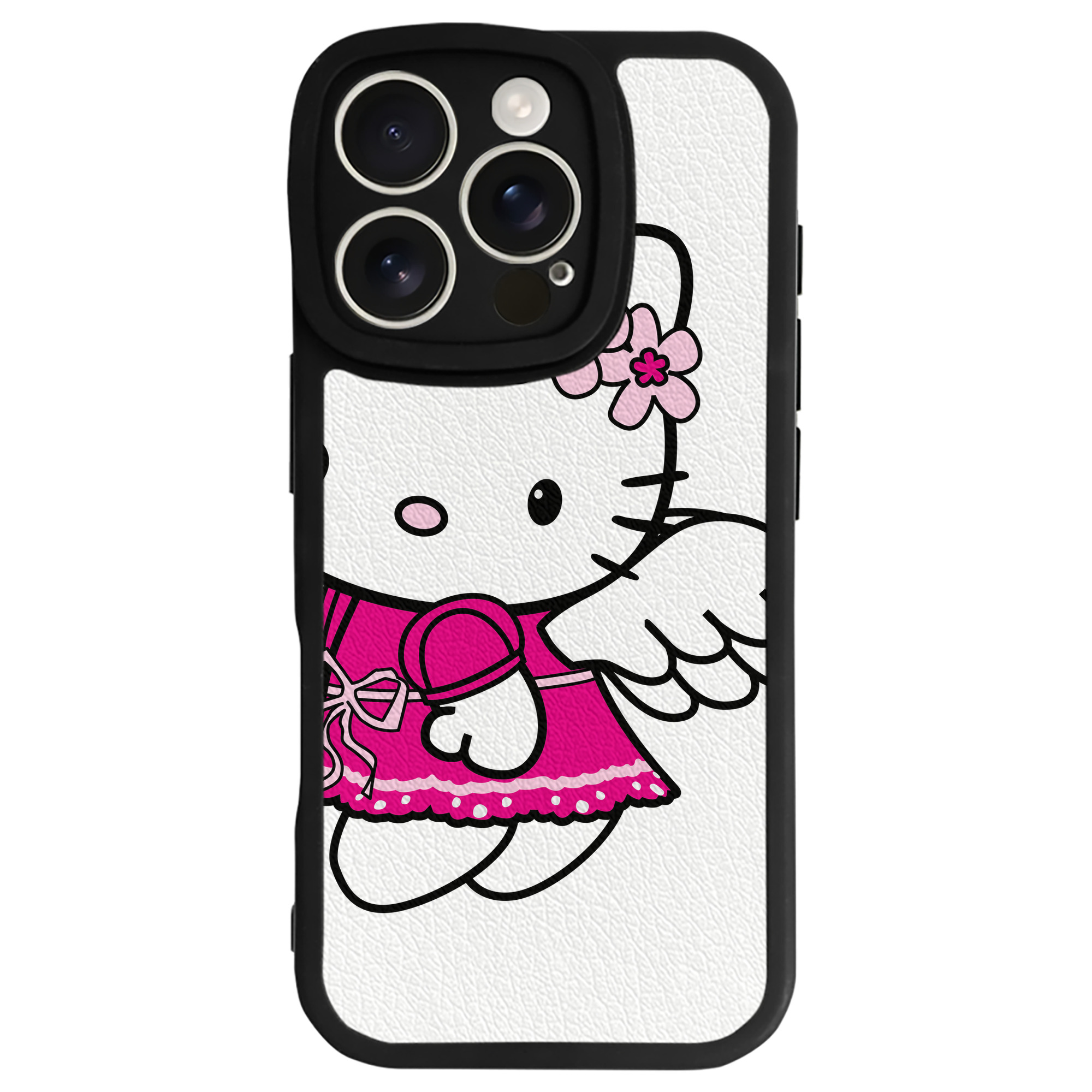 （画像用） Hello Kitty ハローキティ 【iPhone 16シリーズ対応】シリコンスマホケース（レザー調） 材質：シリコン